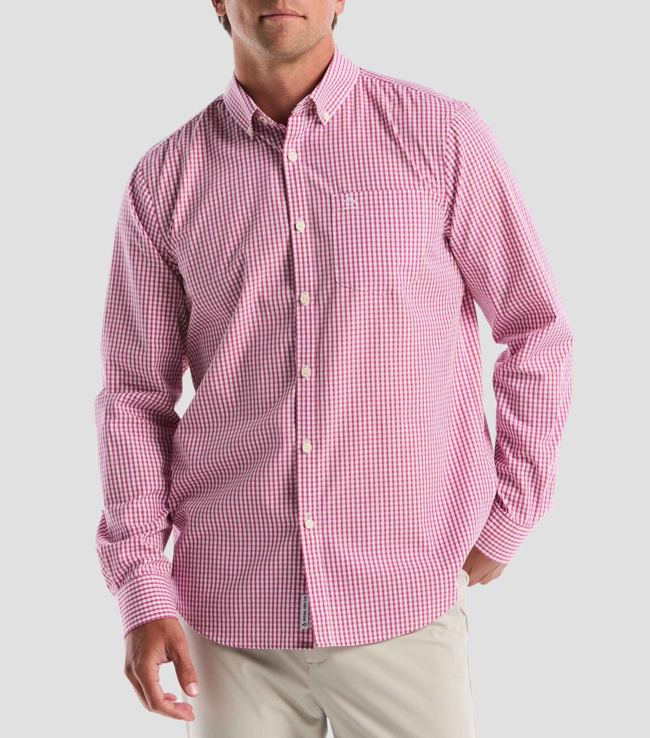 Camisa con cuadros manga larga Hombre
